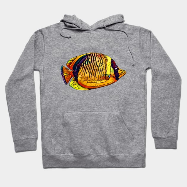 Colorful Fish Design Hoodie by Sanzida Design